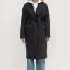 Outlet Assembly Label Sadie Single Breasted Wool Coat - Charcoal Marle