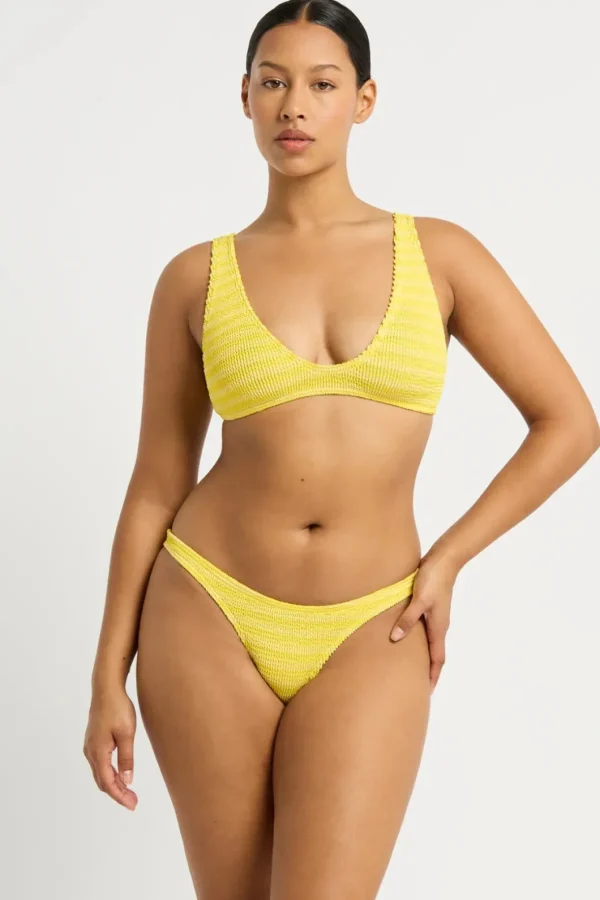 Outlet Bond-Eye Swim Scout Crop - Limoncello Stripe