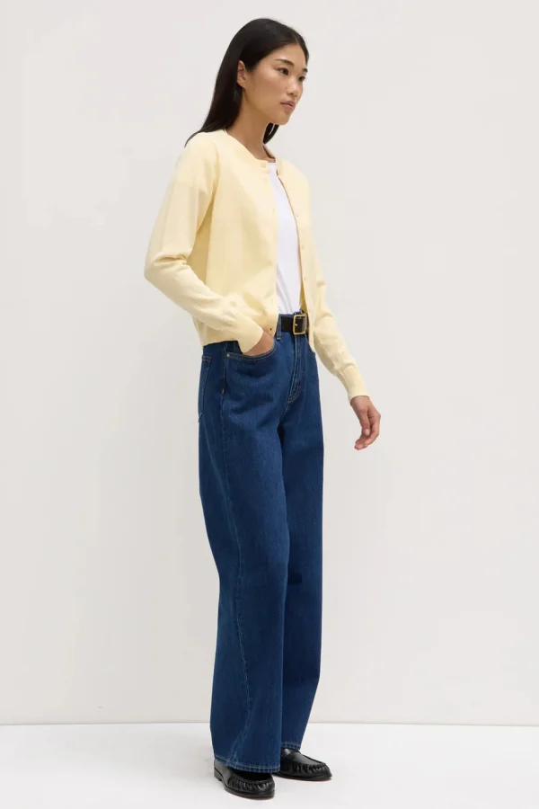 Best Assembly Label Semra Cotton Cashmere Cardigan - Chamomile