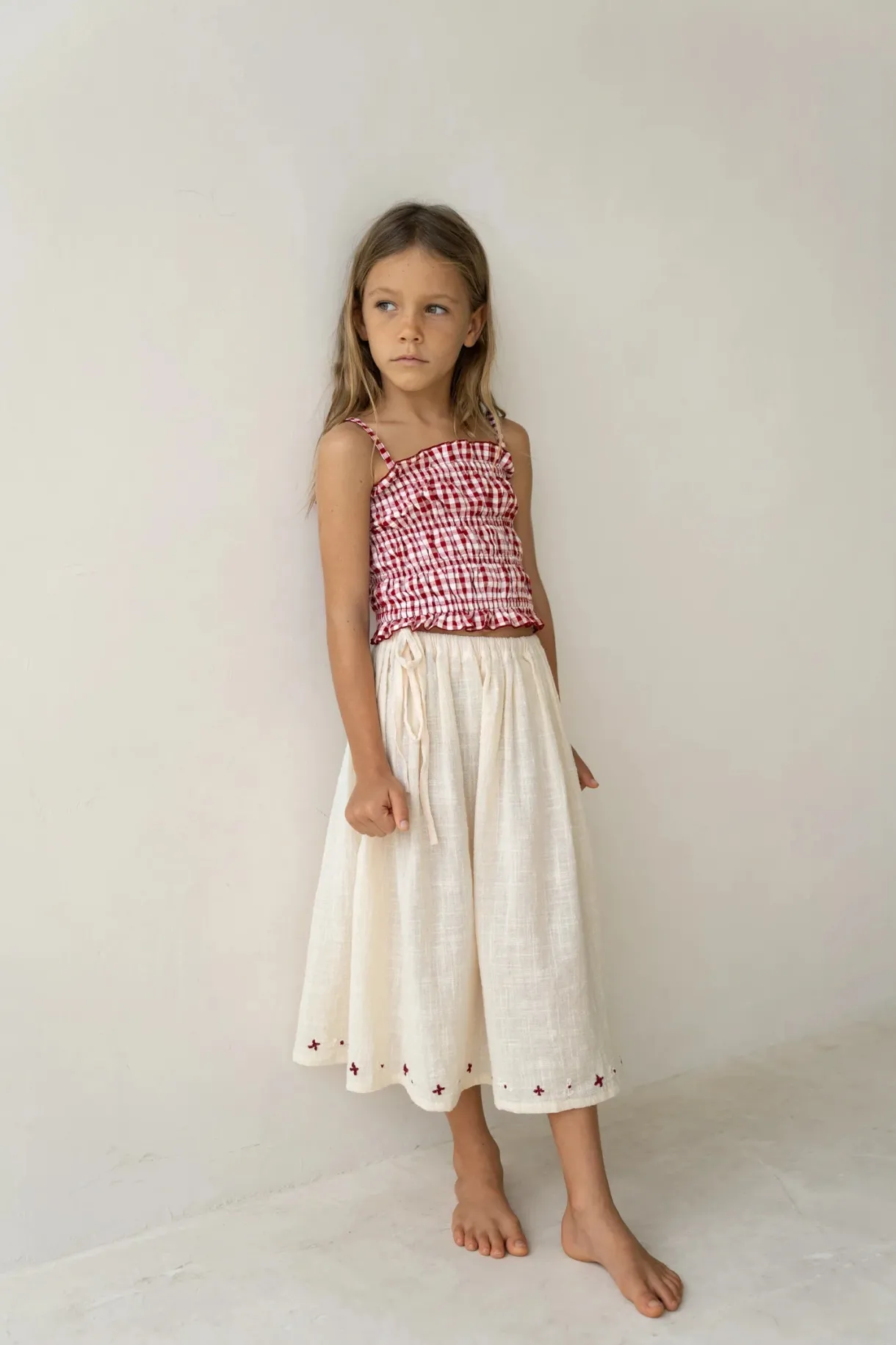 shirred_crop__red_gingham_0.webp Discount Illoura The Label Shirred Crop - Red Gingham