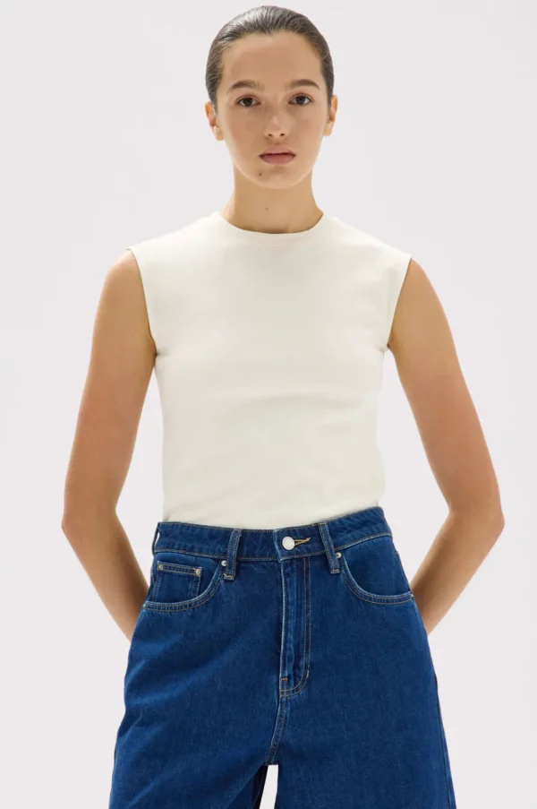 Online Assembly Label Soleil Cotton Tank - Cream