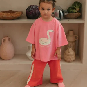 Clearance Golden Children Swan Mid Sleeve T-Shirt - Meringue Pink