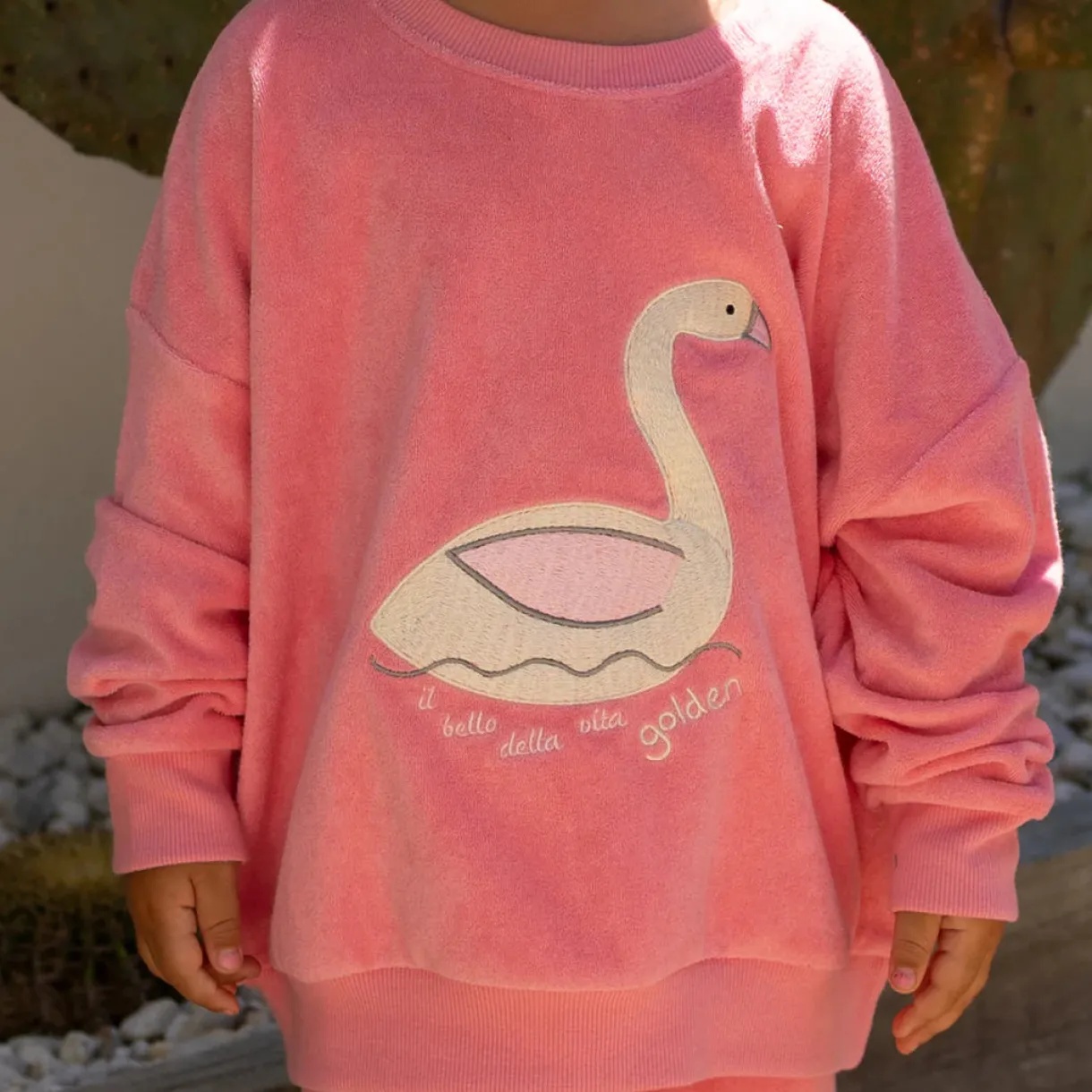 swan_sweater__meringue_pi_0.webp Outlet Golden Children Swan Sweater - Meringue Pink