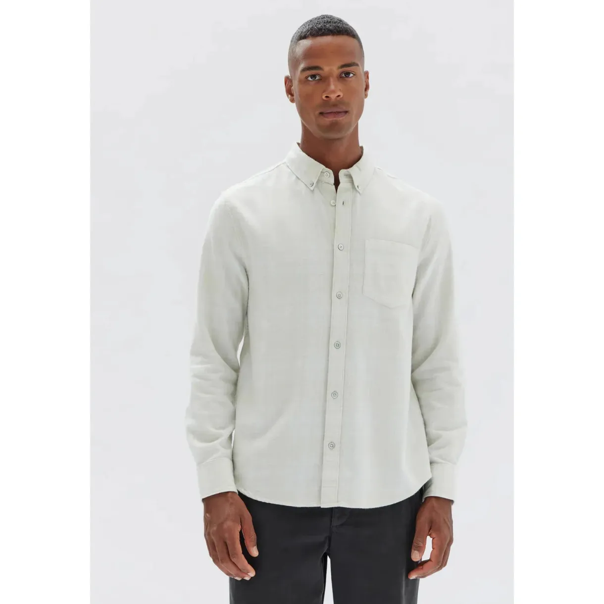 tanner_brushed_check_shir_0.webp Online Assembly Label Mens Tanner Brushed Check Shirt - Limestone Check