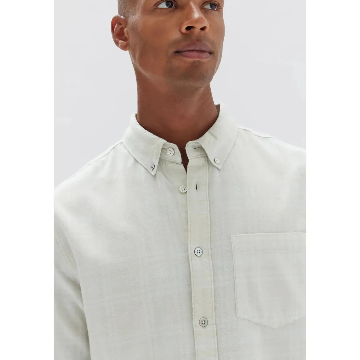 tanner_brushed_check_shir_1.webp Online Assembly Label Mens Tanner Brushed Check Shirt - Limestone Check