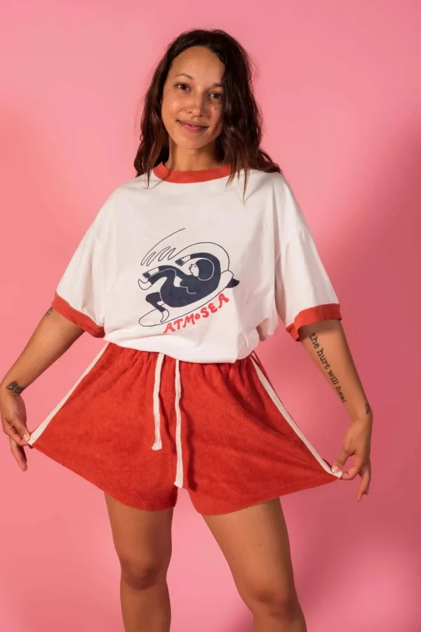 Online Atmosea Terry Towelling Shorts - Red