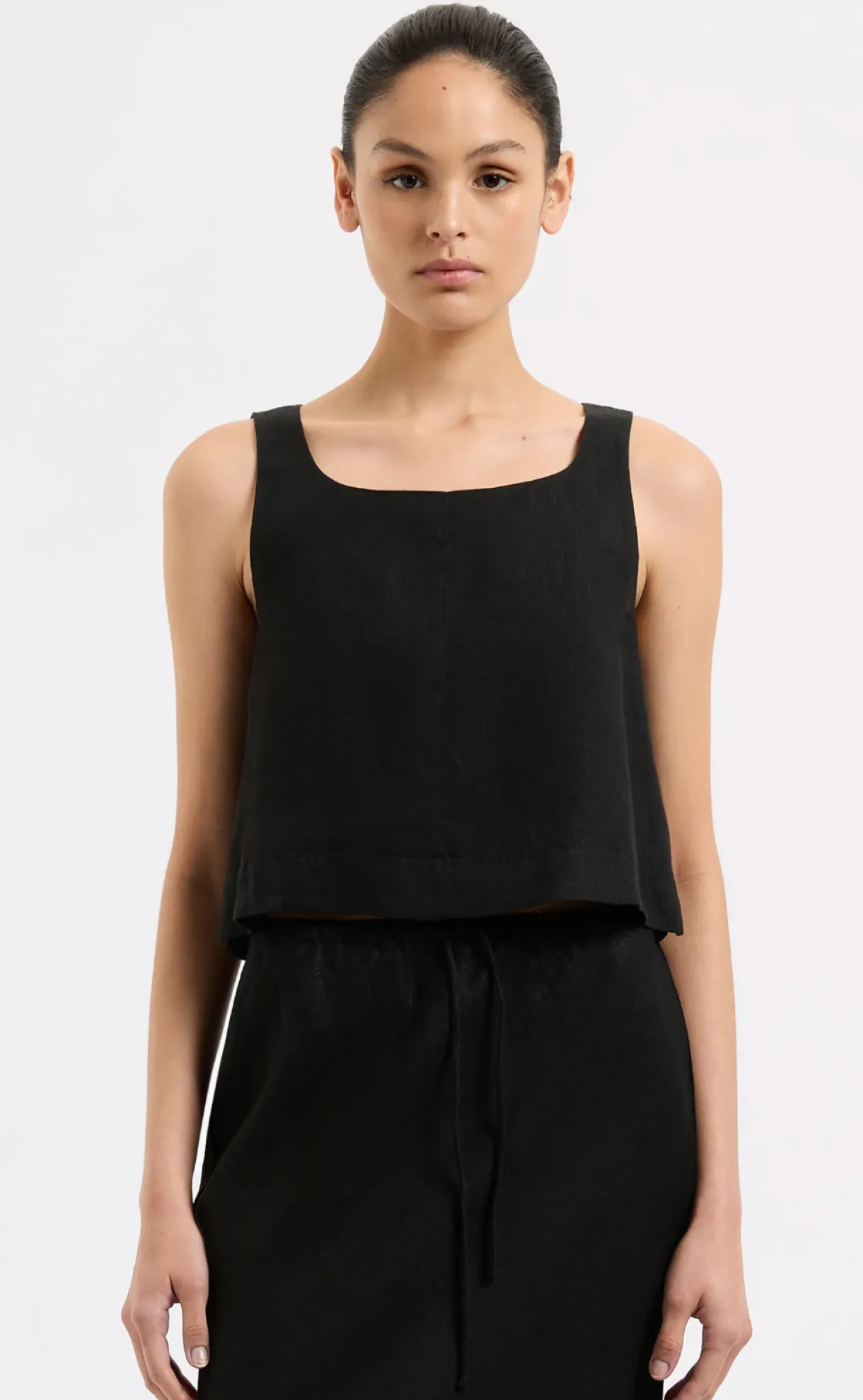 thilda_linen_top__black_0.webp Hot Nude Lucy Thilda Linen Top - Black