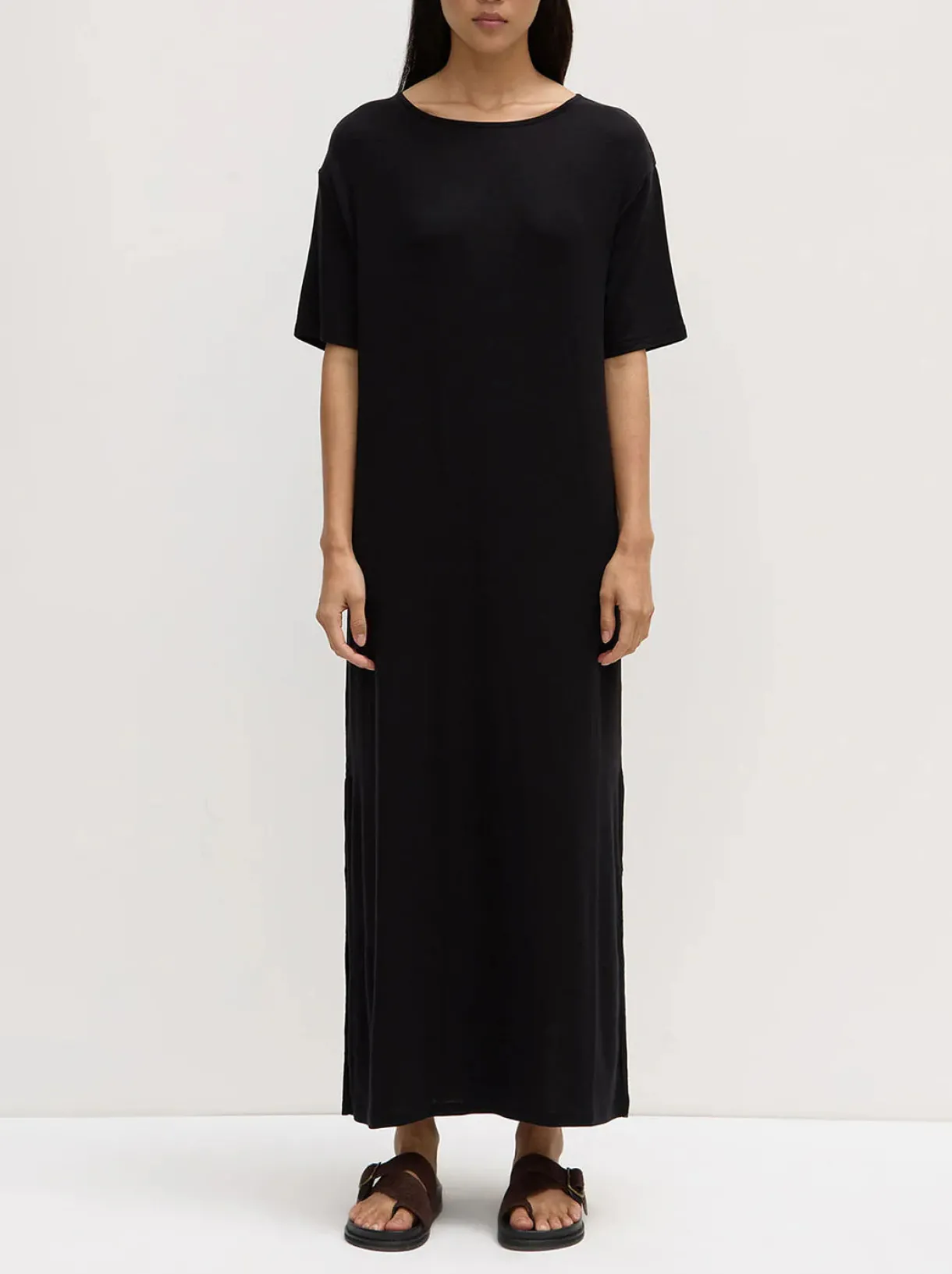 tova_jersey_tee_dress__bl_0.webp Discount Assembly Label Tova Jersey Tee Dress - Black