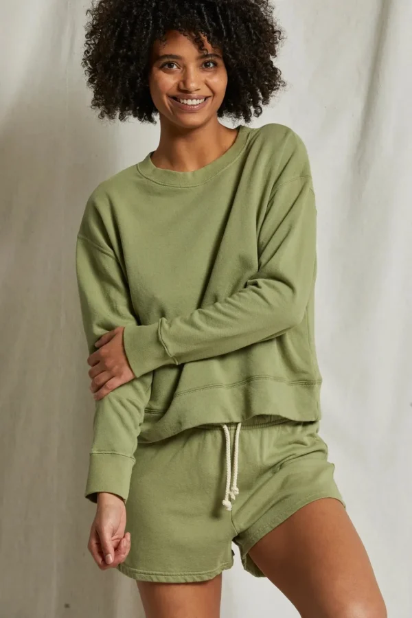 Best Perfect White Tee Tyler French Terry Pullover Sweatshirt - Oil Green