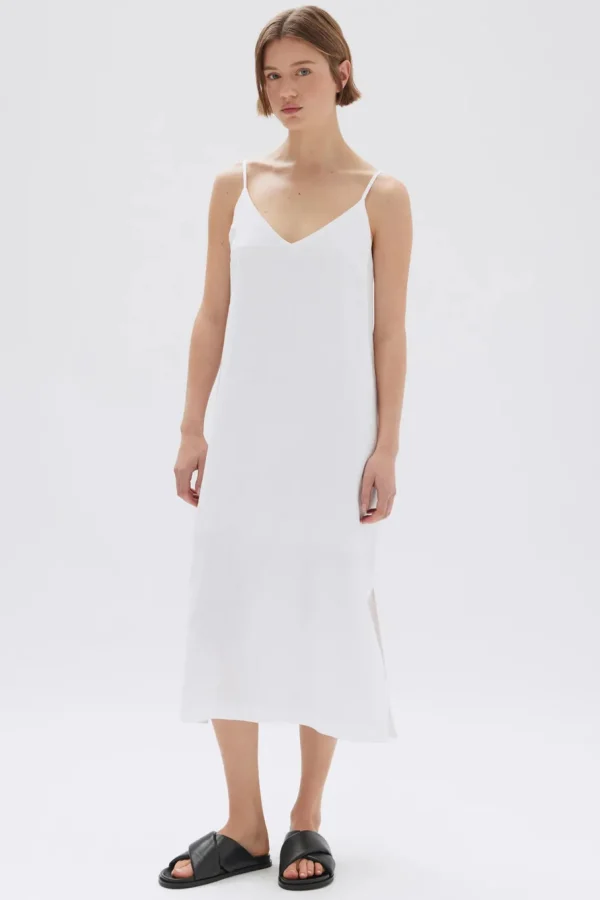 Fashion Assembly Label Vallory Linen Slip Dress - White