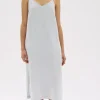 Clearance Assembly Label Vallory Linen Slip Dress - Blue Haze