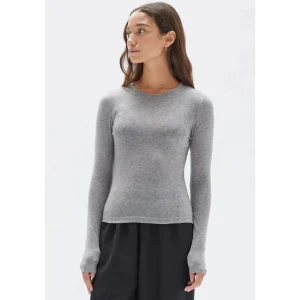 Outlet Assembly Label Violet Long Sleeve Tee - Grey Marle