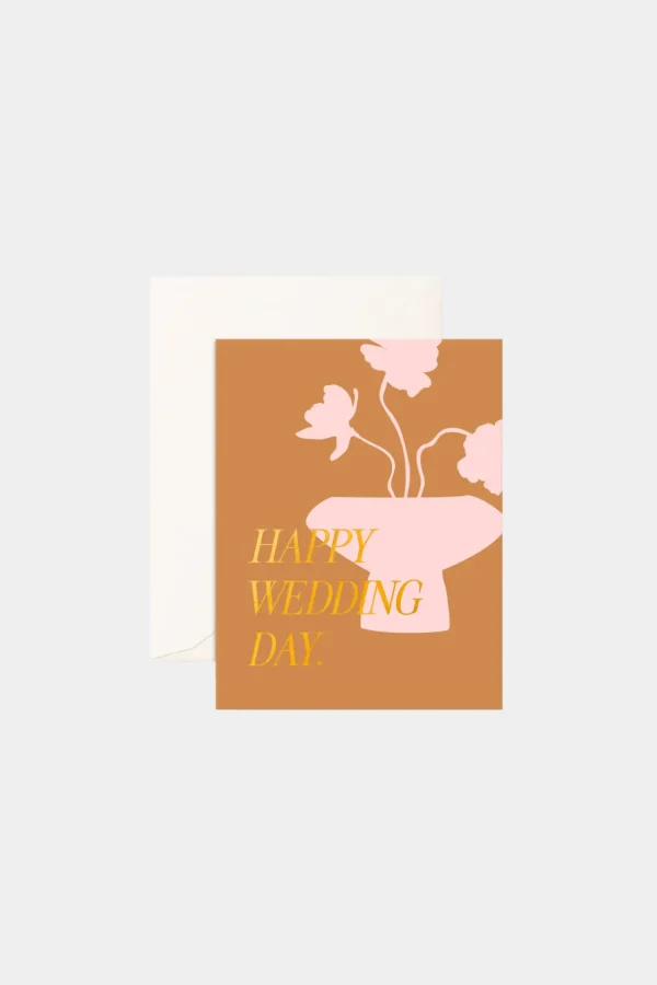 Sale Fox u0026 Fallow Wedding Day Peony Vase Greeting Card